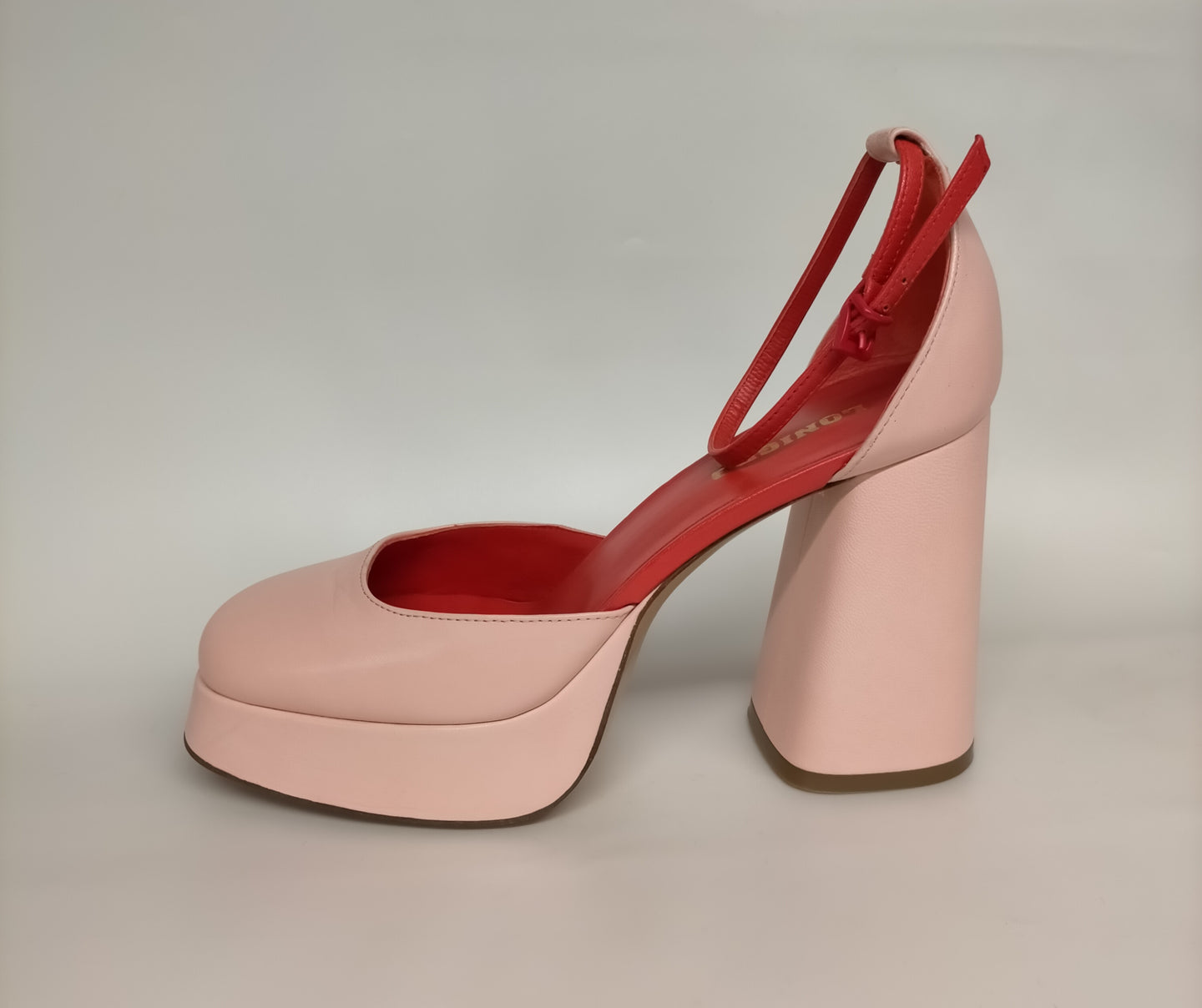 Sandali LONIGRO con plateau in pelle rosa